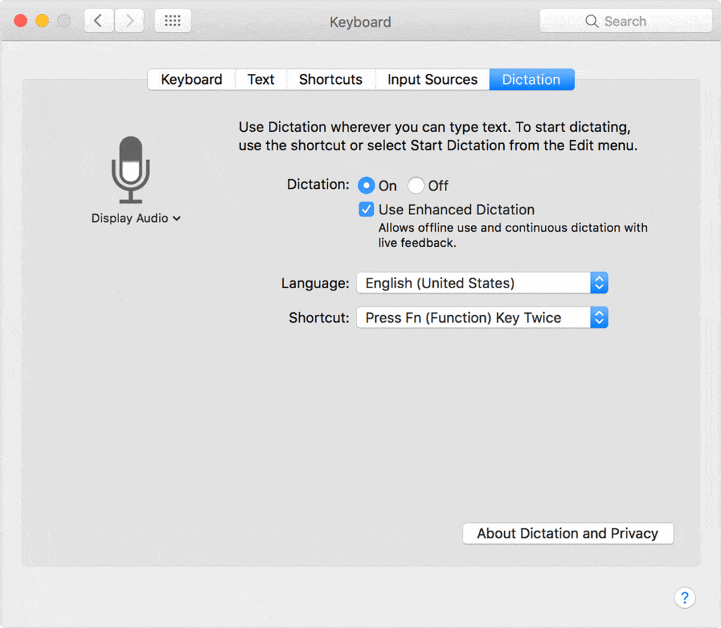 speech to text on mac for word